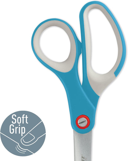 Leitz Tweehandige Schaar, Hoogwaardig Titanium Gecoat Roestvrij Staal, Zeer Scherp en Nauwkeurig, Ergonomische Handgreep, Voor Thuis en op Kantoor, Cosy Assortiment, Sereen Blauw, 53320061