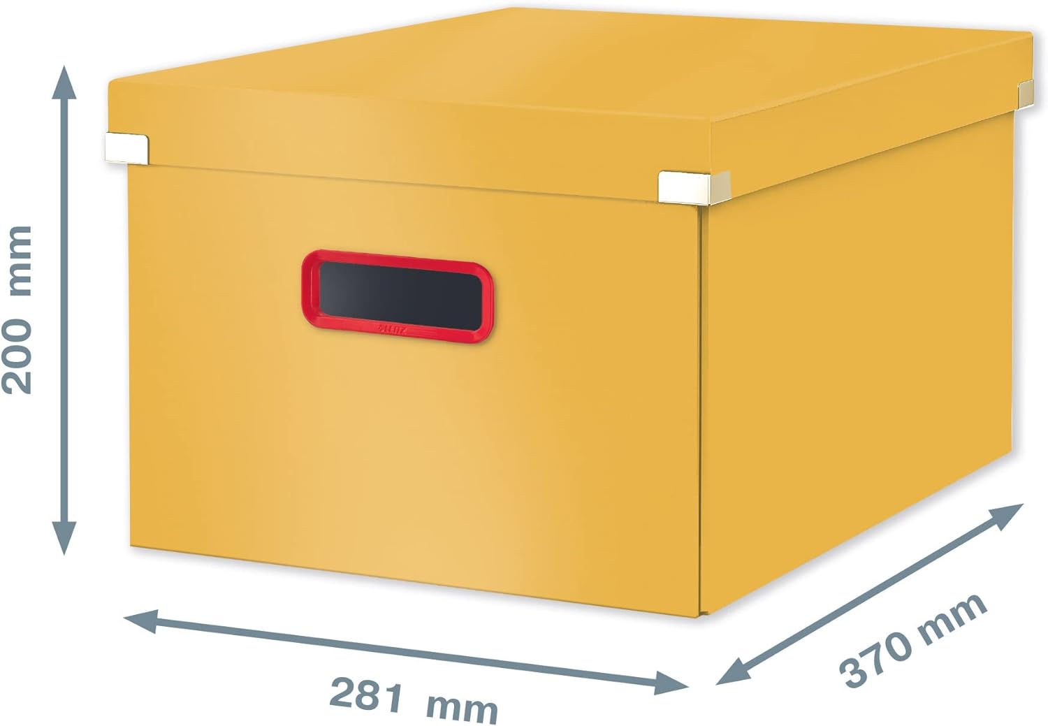 Leitz Click & Store Medium Storage Box, Foldable A4 File Box with Lid, Premium Strong Cardboard Container for Home/Office Filing, Cosy Range, Warm Yellow, 53480019 Box M Warm Yellow