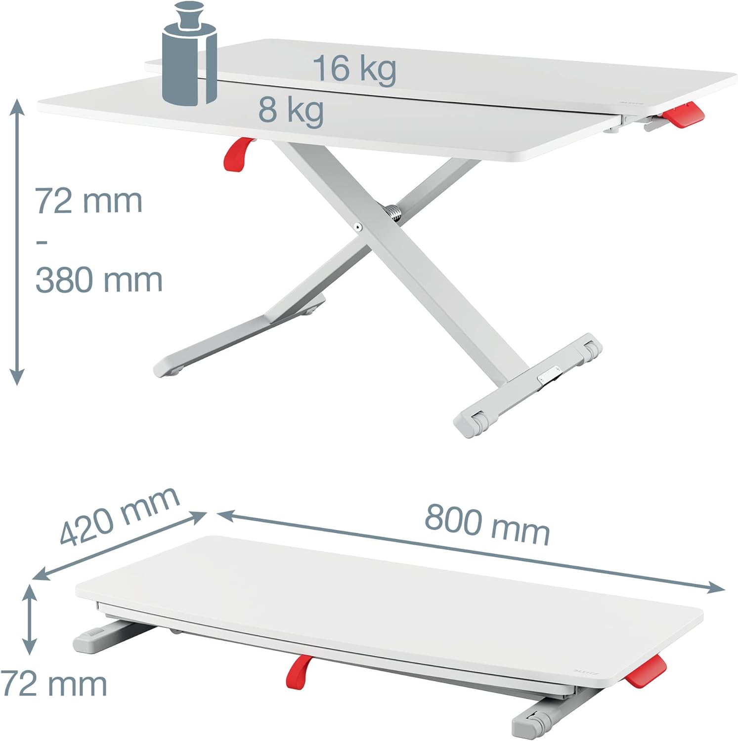 LEITZ Ergo Cosy mit Ablage Schreibtischaufsatz gra
