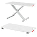 Leitz Standing Desk Converter, Compact Ergonomic Height Adjustable Stand For Computer Screens, Monitors & Laptops, Slimline & Saves Space, 700 x 350 mm, Ergo Cosy Range, White & Grey, 65330085 700mm x 350 mm