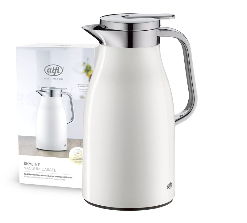 ALFI Thermos Flask, Stainless Steel Plastic Glass, Coconut White, 1 Litre
