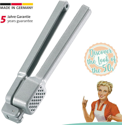 Westmark Garlic Press, Retro Packaging, Aluminium, 15.2 x 2.5 x 3.1cm, Biopress, Silver, 3010Rt60