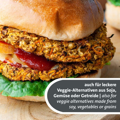Westmark Hamburgermaker VARIO PLUS – Robuste Burgerpresse für Patties, individuelle Patty-Größen einstellbar, saubere Anwendung, auch für vegane Burger – ABS