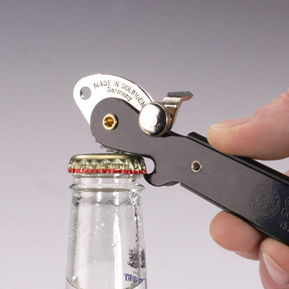 Westmark Lever Can Opener with Cap Opener, Length: 16.2 cm, Steel, Columbus, Assorted Colours: Black/Red/Silver, 10252270