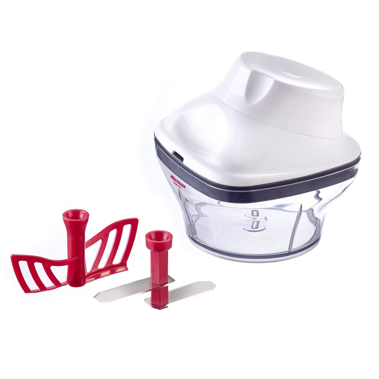 Westmark Zwiebel-/Kräuterschneider/Dressingquirl, mit Messer- und Quirleinsatz, Füllvolumen: 250ml, Rostfreier Edelstahl, Silber, 11592260 250 ml