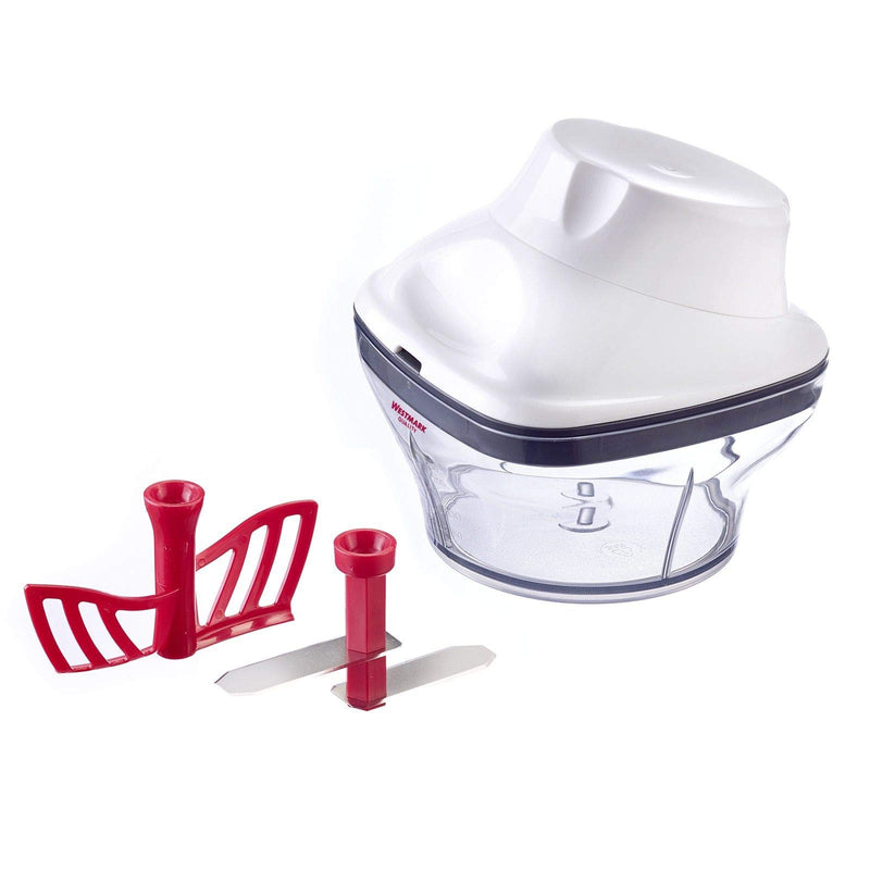 Westmark Zwiebel-/Kräuterschneider/Dressingquirl, mit Messer- und Quirleinsatz, Füllvolumen: 250ml, Rostfreier Edelstahl, Silber, 11592260 250 ml