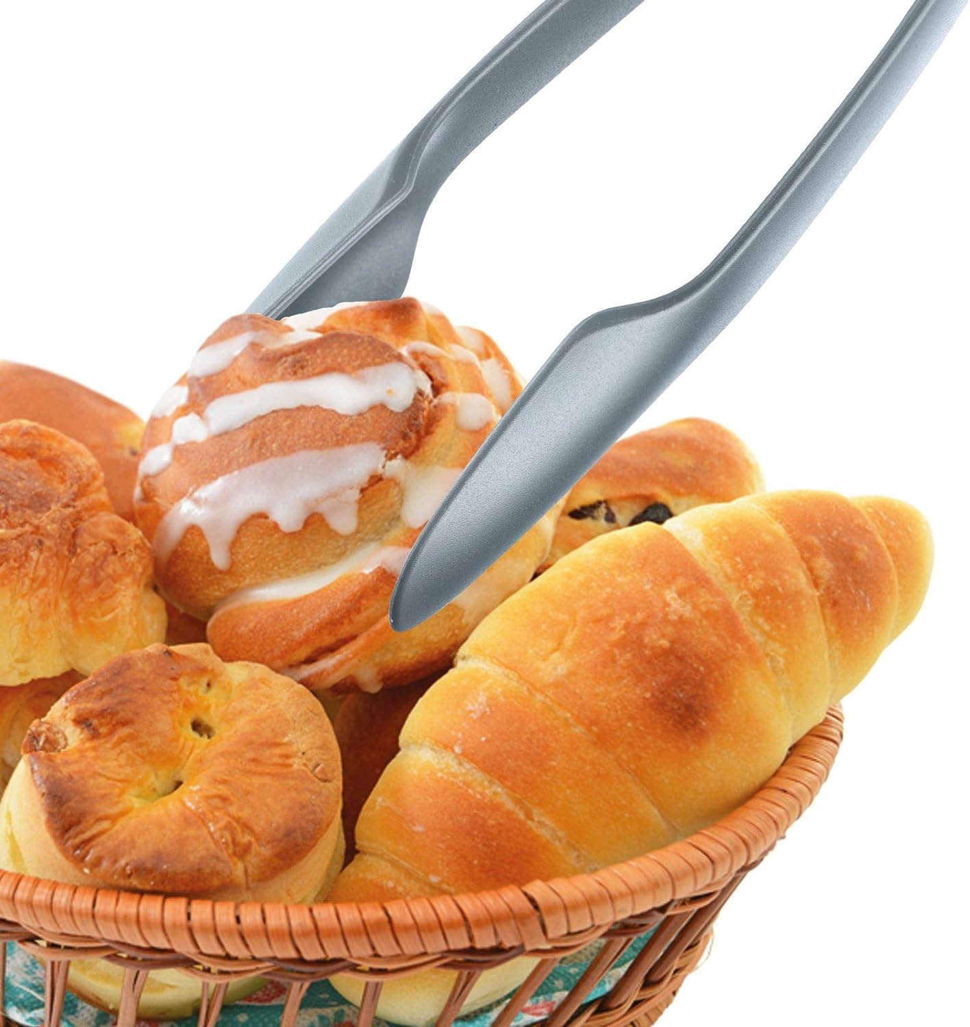 Westmark Büffet-/Servierzangen-Set, 2-tlg., 2 gleichgroße Zangen, Länge: je 25,5 cm, Kunststoff, Anthrazit/Grau, 12552270 2 Stück