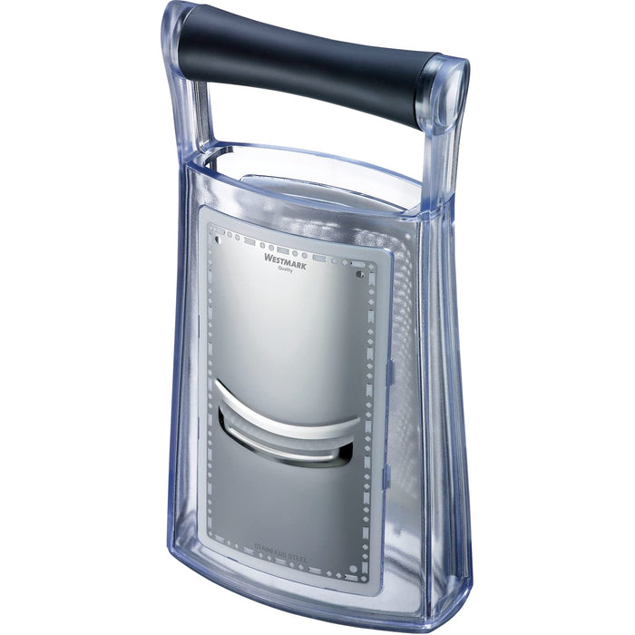 Westmark Turmreibe mit Auffangbehälter, Technicus-Duo, Höhe: 23,5 cm , Rostfreier Edelstahl/Kunststoff, Silber/Schwarz/Transparent, 14342270 Turmreibe Duo