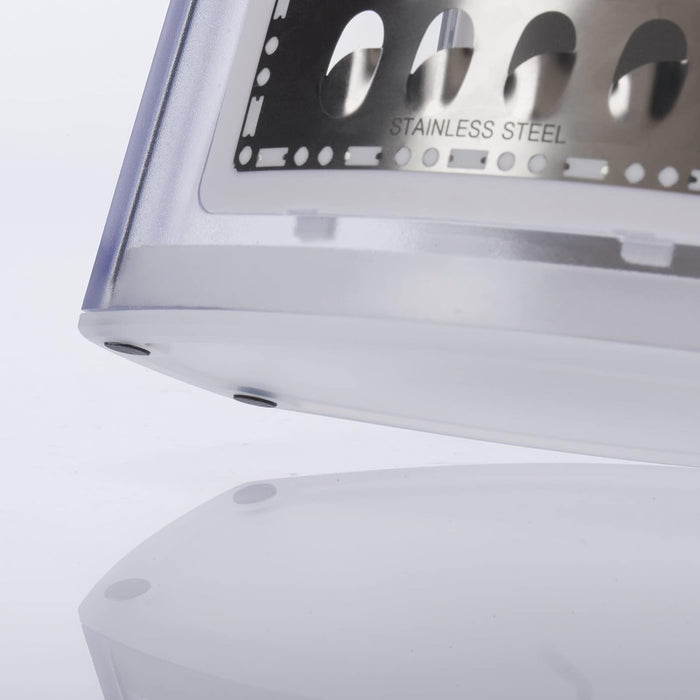 Westmark Turmreibe mit Auffangbehälter, Technicus-Duo, Höhe: 23,5 cm , Rostfreier Edelstahl/Kunststoff, Silber/Schwarz/Transparent, 14342270 Turmreibe Duo