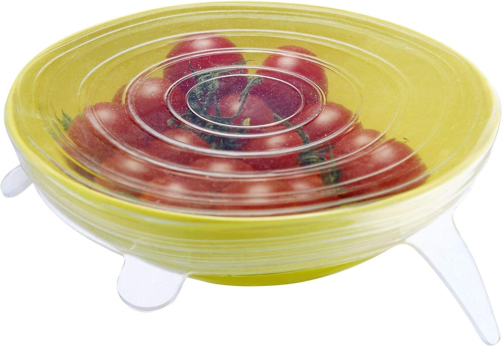 Westmark 5 Stretch-Frischhaltedeckel aus Silikon, für rund & eckig, wiederverwendbar, dehnbar, BPA-frei, klar, 23262260 5 Stück