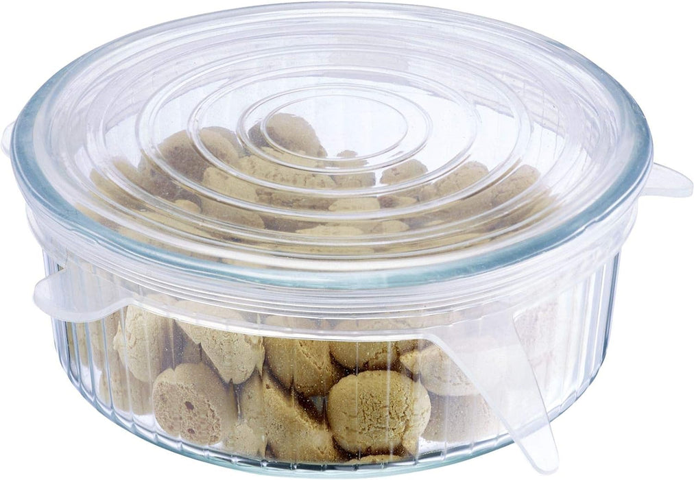 Westmark 5 Stretch-Frischhaltedeckel aus Silikon, für rund & eckig, wiederverwendbar, dehnbar, BPA-frei, klar, 23262260 5 Stück