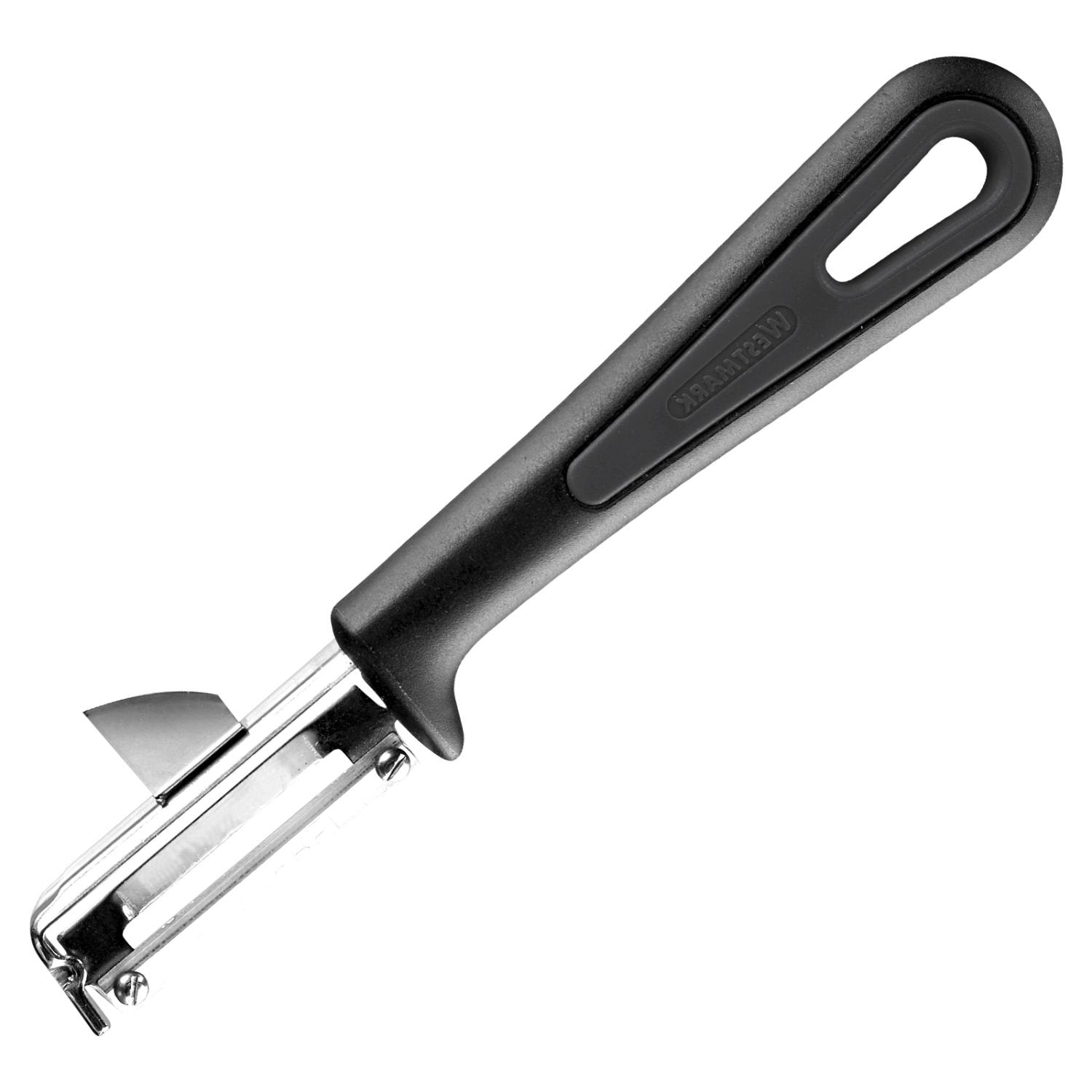 Westmark Gentle Swivel Peeler for Left Handers, Stainless Steel, Black/Silver, 16.5 x 3.7 x 1.8 cm