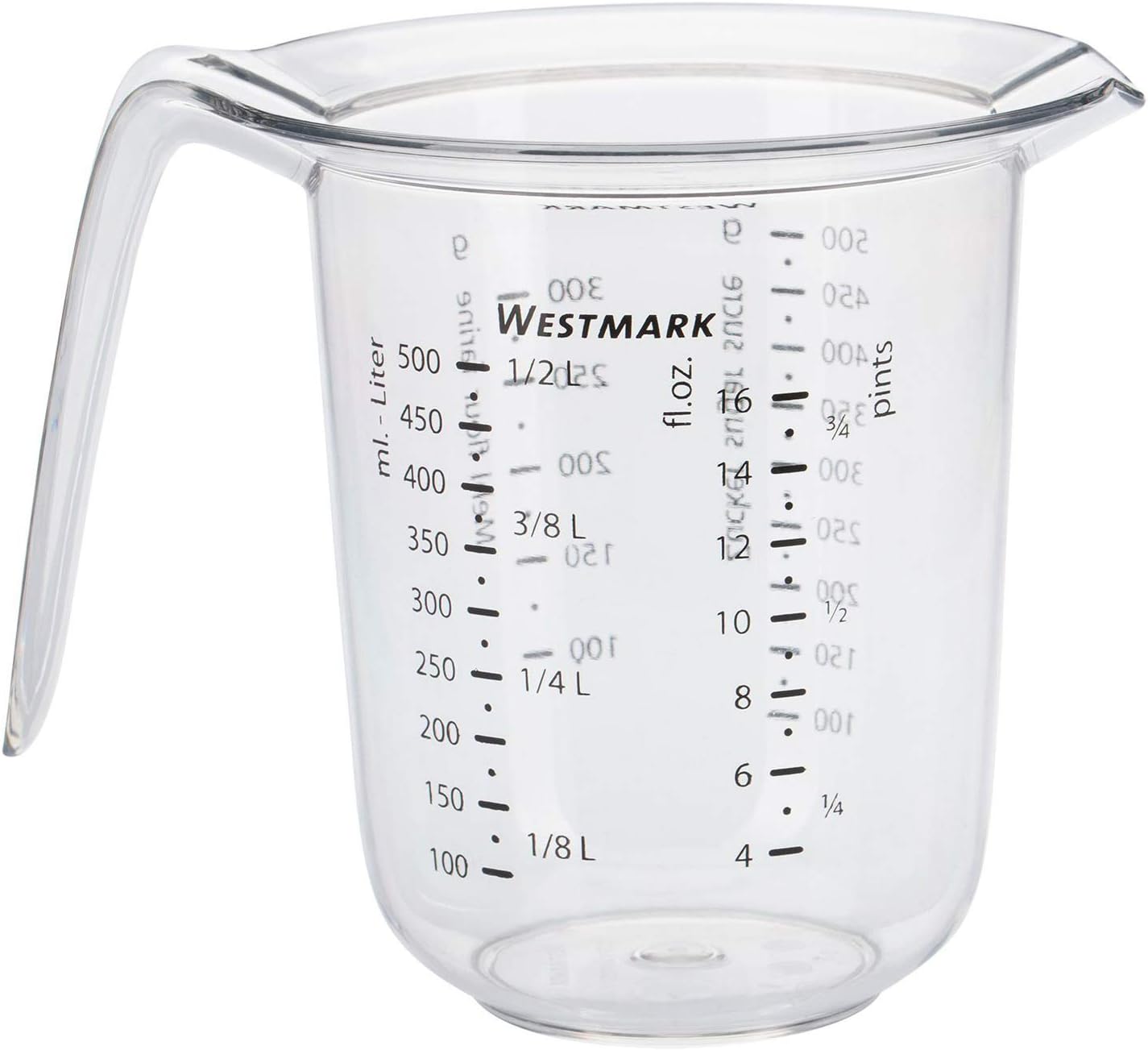 Westmark Measuring Jug, Multilingual Measuring Scales In Various Units, Volume: 0.5 L, Plastic, Transparent, 30642270