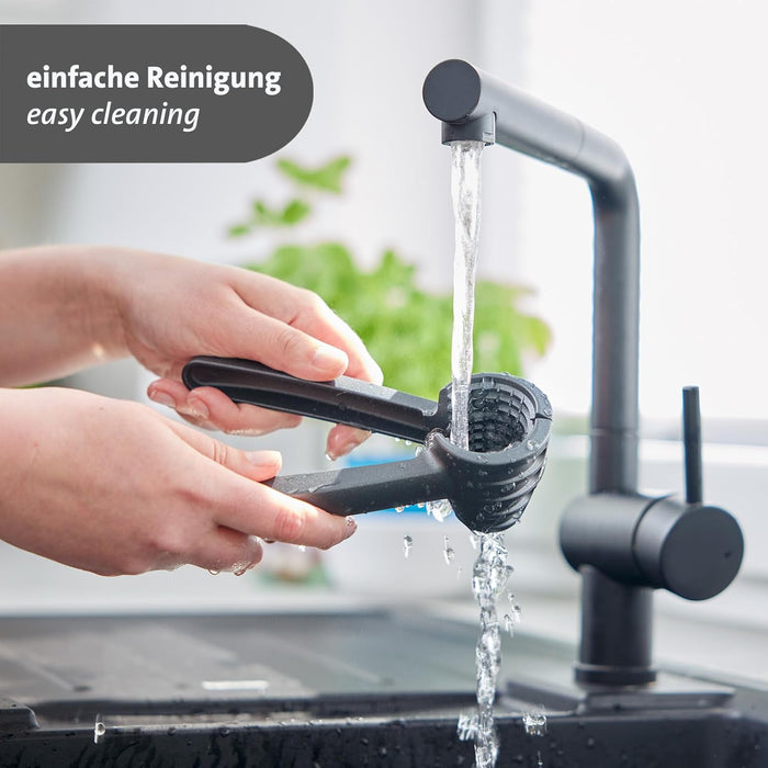 Westmark Nutcracker and champagne tongs, extra large opening for walnuts, with clip, aluminium, Westmark nut profile, anthracite/red, 33222270