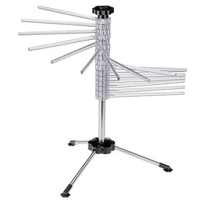 Westmark Nudeltrockner/Nudelständer, mit 16 Stäben, zusammenklappbar, Kunststoff/Rostfreier Edelstahl, Höhe: 47 cm, Pasta-Tree, Silber/Transparent, 61332260 Silber/Transparent/Schwarz