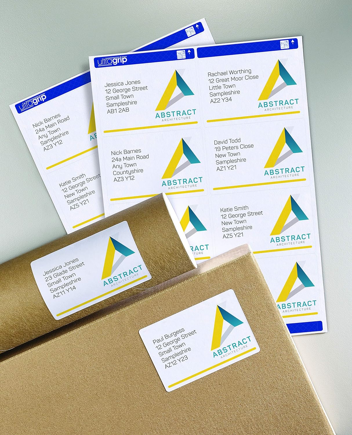 Avery L7165 Self Adhesive Parcel Shipping Labels, Laser Printers, 8 Labels Per A4 Sheet, 800 Labels, UltraGrip, white,99.1 x 67.7 mm 99.1 x 67.7 mm Paper