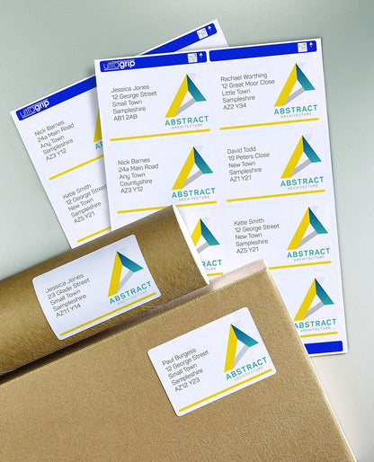 Avery L7165 Self Adhesive Parcel Shipping Labels, Laser Printers, 8 Labels Per A4 Sheet, 800 Labels, UltraGrip, white,99.1 x 67.7 mm 99.1 x 67.7 mm Paper