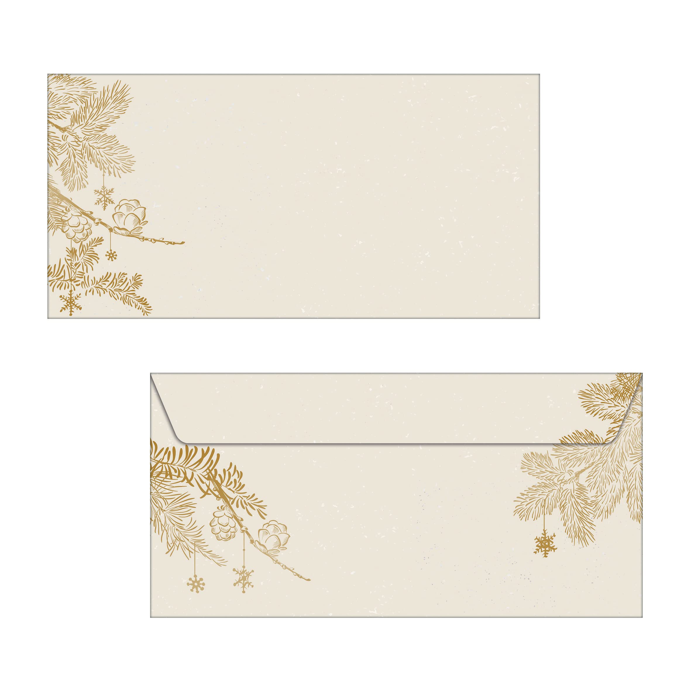 SIGEL DU422 Christmas envelopes "Golden Christmas", gummed, DL, 50 Pieces Mittel Golden Christmas (Envelopes)