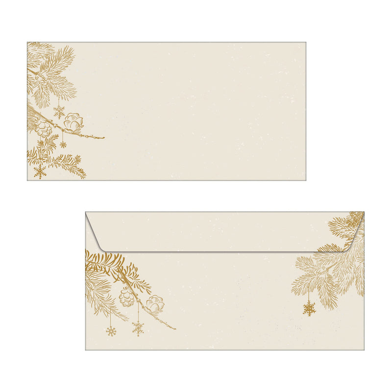 SIGEL DU422 Christmas envelopes "Golden Christmas", gummed, DL, 50 Pieces Mittel Golden Christmas (Envelopes)