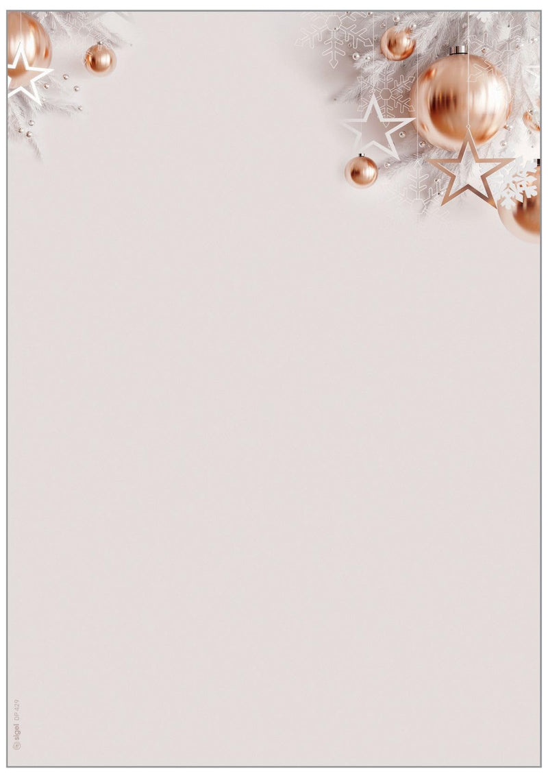 SIGEL DP429 Christmas Motif Papers "Christmas in rose gold", 90 gsm, A4, 100 sheets