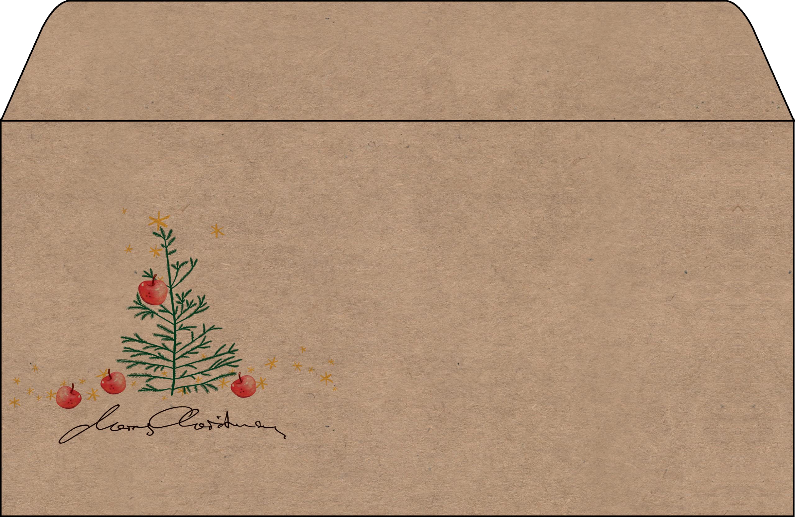 SIGEL DU255 Christmas envelopes "Christmas with apples", gummed, DL, 50 Pieces