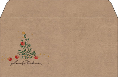 SIGEL DU255 Christmas envelopes "Christmas with apples", gummed, DL, 50 Pieces