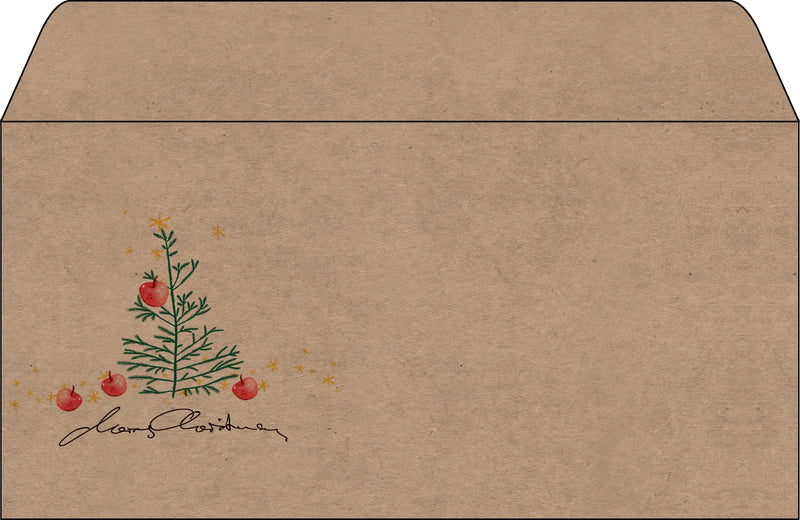 SIGEL DU255 Christmas envelopes "Christmas with apples", gummed, DL, 50 Pieces