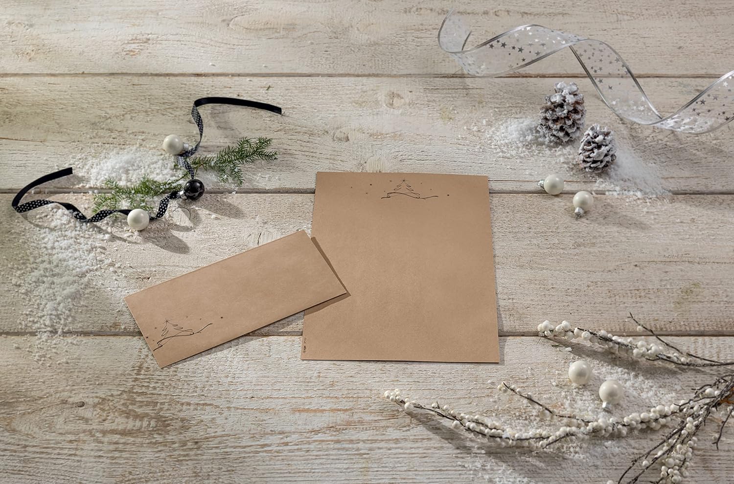 SIGEL DU253 Christmas envelopes "Christmas tree", gummed, DL, 50 Pieces