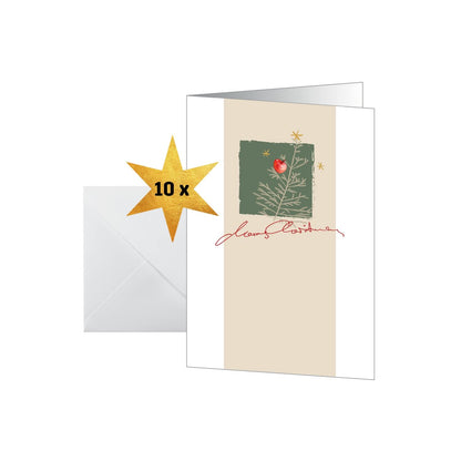 SIGEL DS073 Christmas Cards "Christmas with apples", A6, 10 cards incl. envelopes, easy to print
