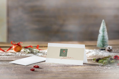 SIGEL DS072 Christmas Cards "Christmas with apples", DL, 10 cards incl. envelopes, easy to print