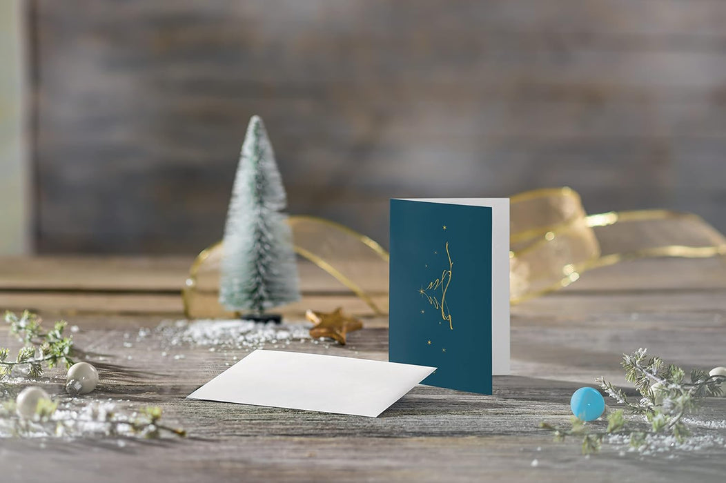 SIGEL DS069 Christmas Cards "Christmas tree", A6 landscape, 10 cards incl. envelopes, easy to print