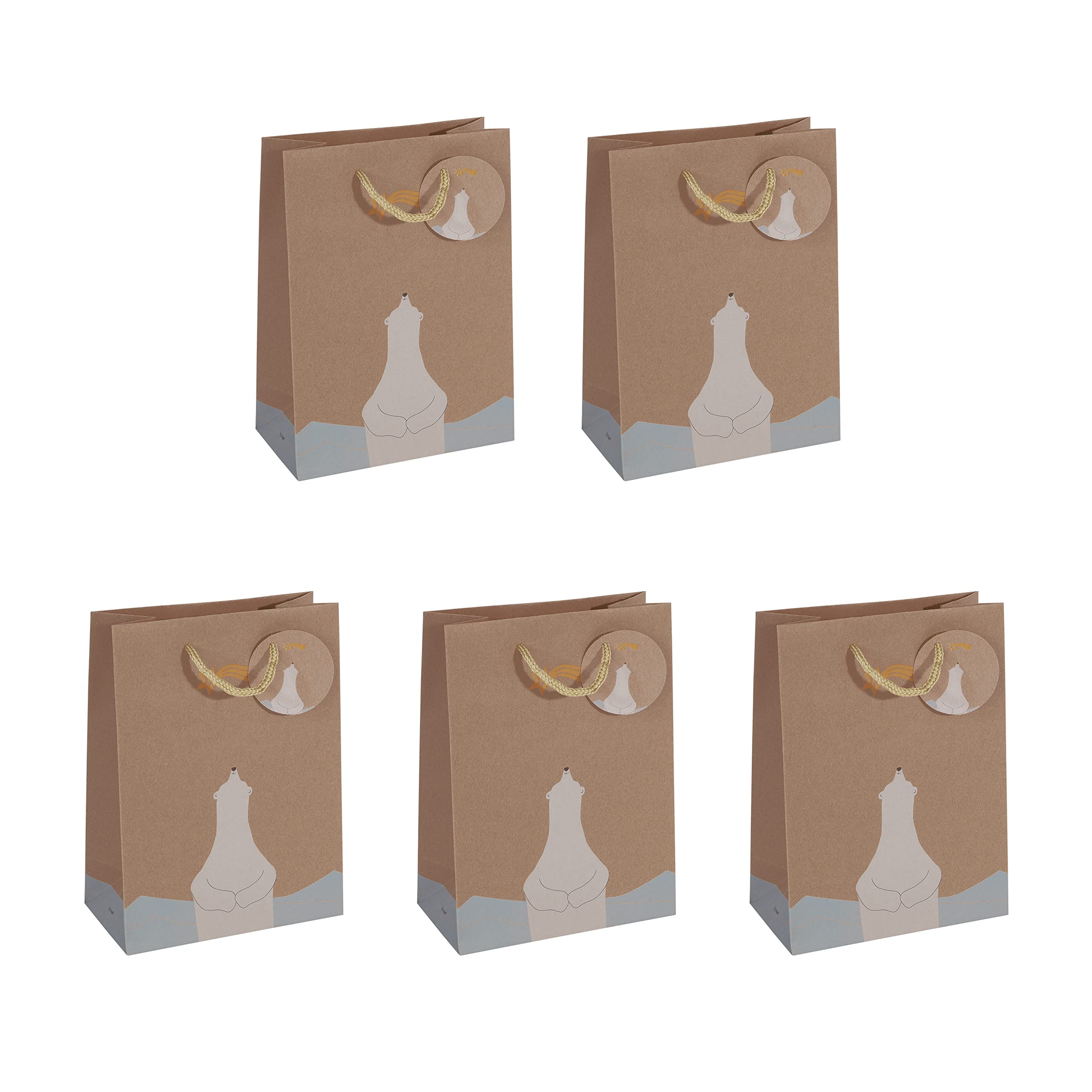 SIGEL GT050 Gift bag small, brown, 17 x 23 cm Small brown/blue/white/yellow