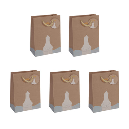 SIGEL GT050 Gift bag small, brown, 17 x 23 cm Small brown/blue/white/yellow