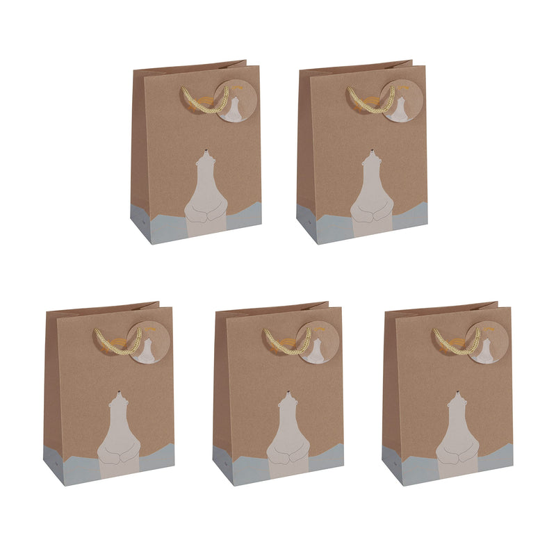 SIGEL GT050 Gift bag small, brown, 17 x 23 cm Small brown/blue/white/yellow