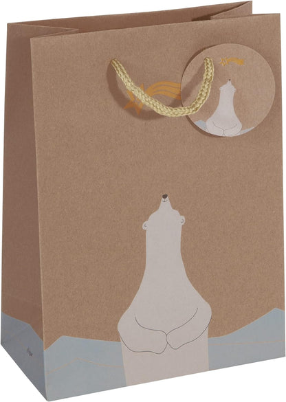 SIGEL GT050 Gift bag small, brown, 17 x 23 cm Small brown/blue/white/yellow