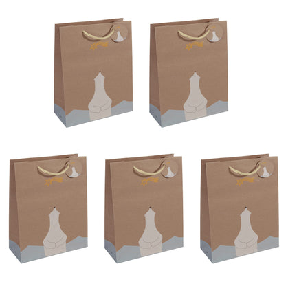 SIGEL GT049 Gift bag large, brown, 26 x 33 cm Large brown/blue/white/yellow