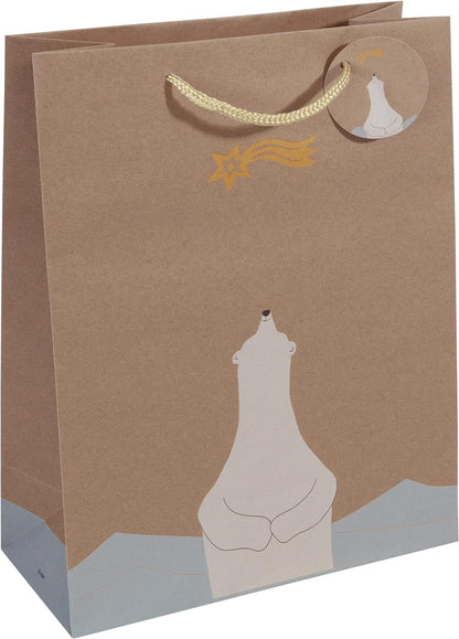 SIGEL GT049 Gift bag large, brown, 26 x 33 cm Large brown/blue/white/yellow