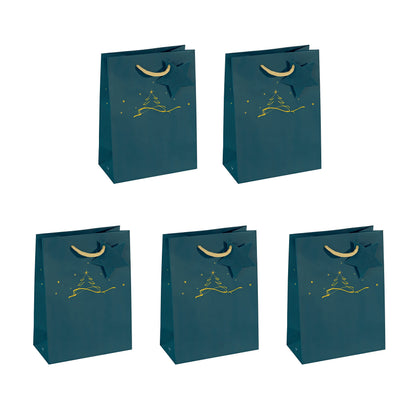 SIGEL GT035 Gift bag small, petrol Blue, 17 x 23 cm Small dark green blue/yellow