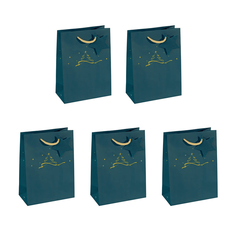 SIGEL GT035 Gift bag small, petrol Blue, 17 x 23 cm Small dark green blue/yellow