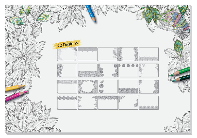 SIGEL HO580 Paper desk pad, with 20 different colouring sheets, A2 (59.4 x 41 cm), White/Black, 20 sheets