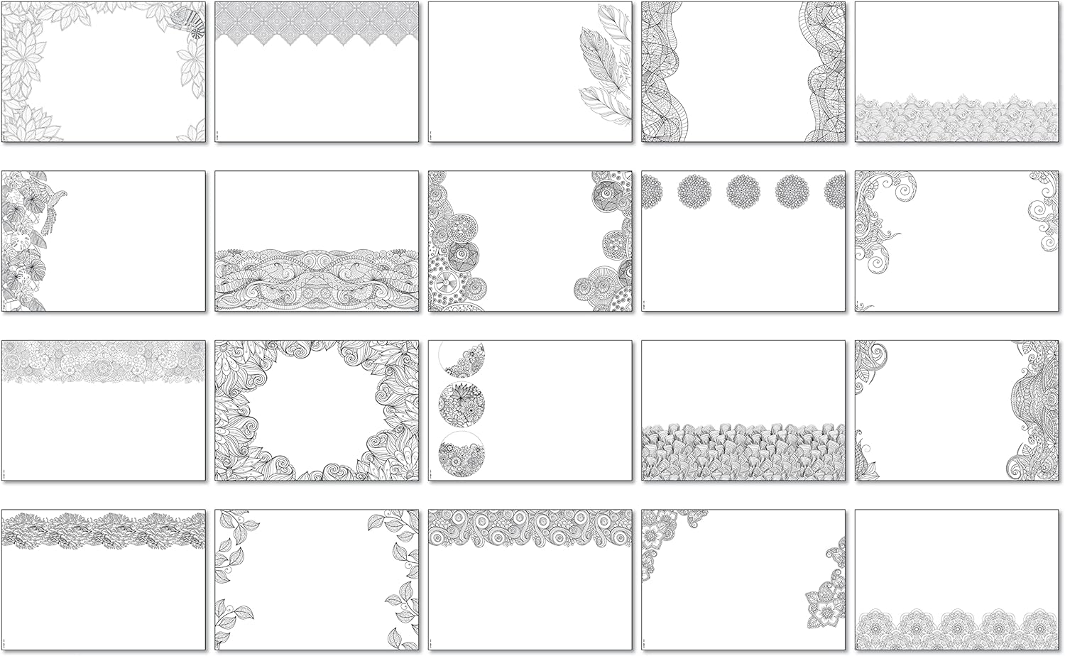 SIGEL HO580 Paper desk pad, with 20 different colouring sheets, A2 (59.4 x 41 cm), White/Black, 20 sheets