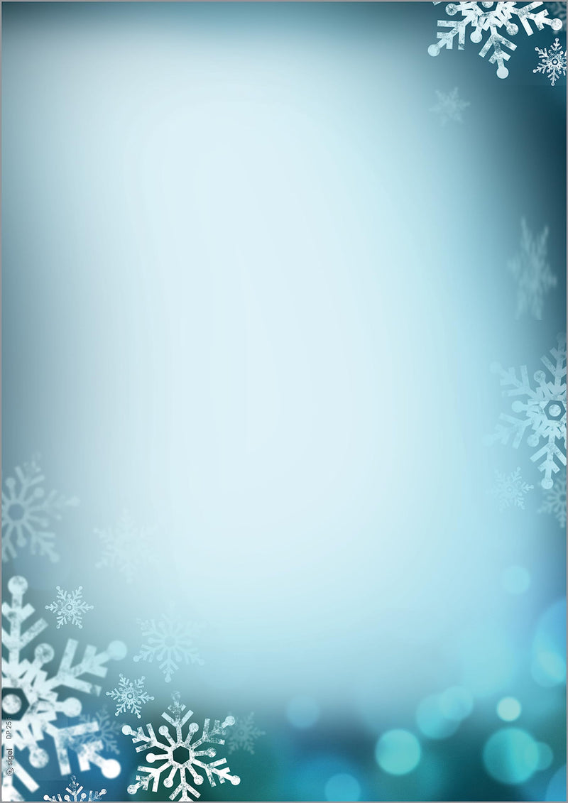 SIGEL DP255 Christmas writing paper, Snowflakes, 21 x 29.7 cm, 90g / m², Blue, 25 sheets Blue Snowflakes Writing Paper