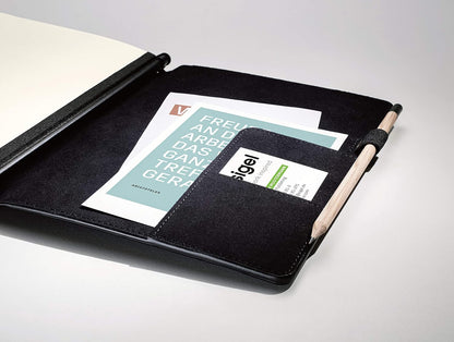 SIGEL CF133 Business Organiser with 3 booklets, 18.5x23x3 cm, faux leather, Black - Conceptum flex approx. A5 lined organizer