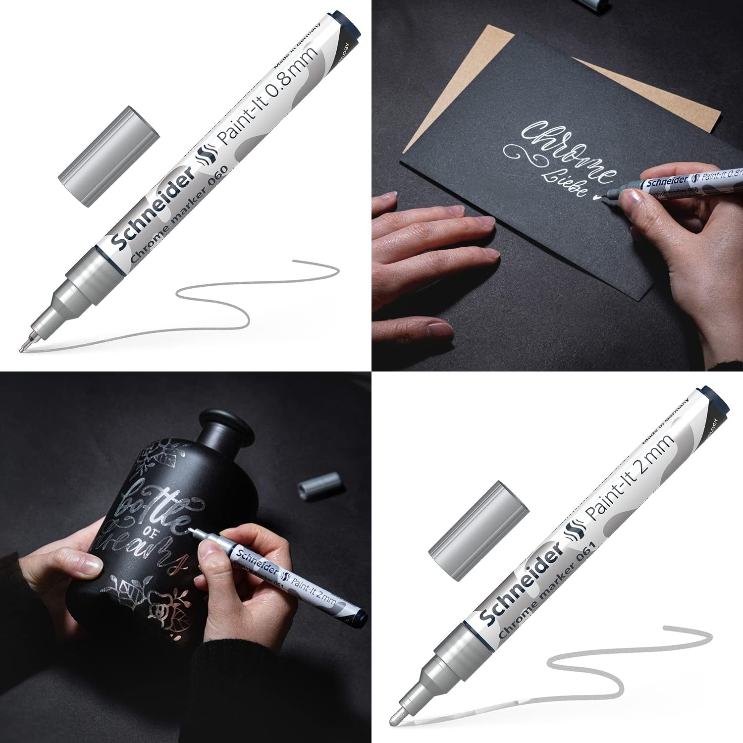 Schneider Chrome Metallic Marker Paint-It 060/061 Pens - Wallet, 2 pieces