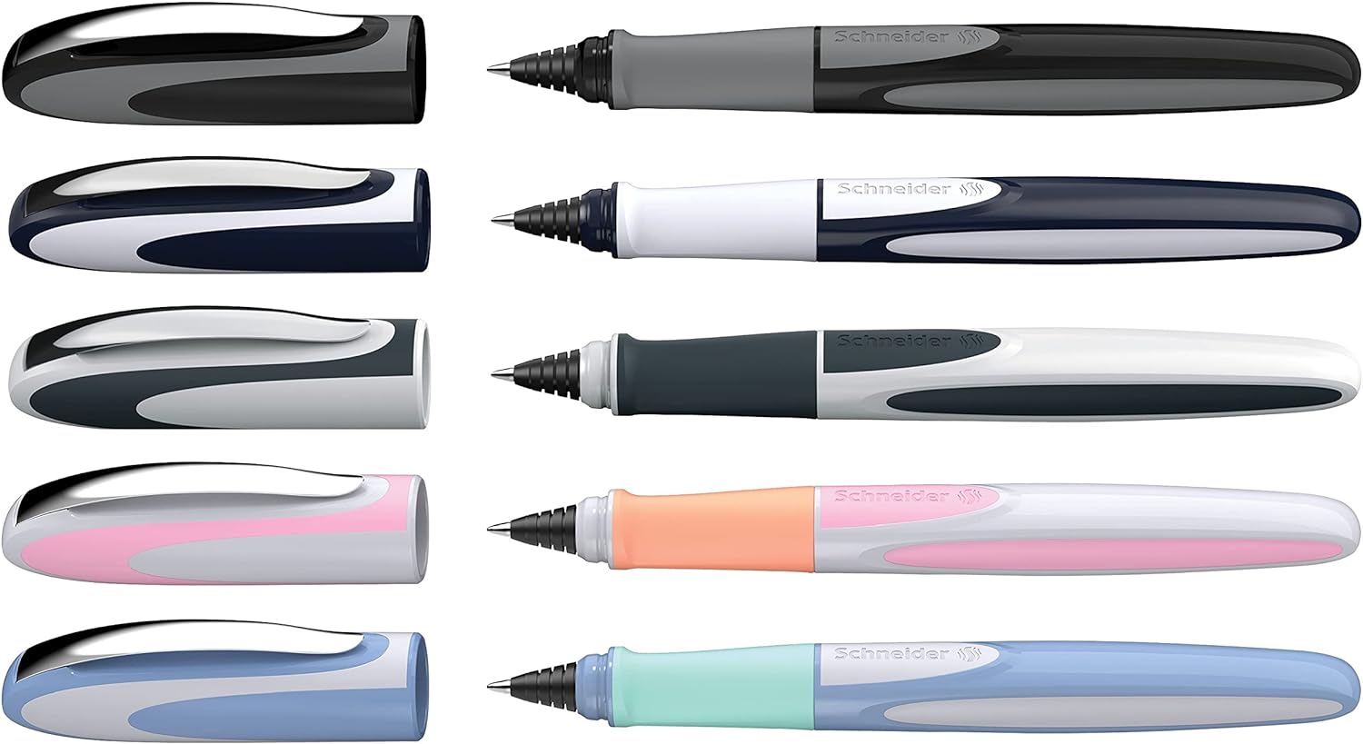 Schneider 187811 Ray Rollerball Pen (Refillable with Standard Ink Cartridges, Suitable for Right and Left-Handed Users) Flora