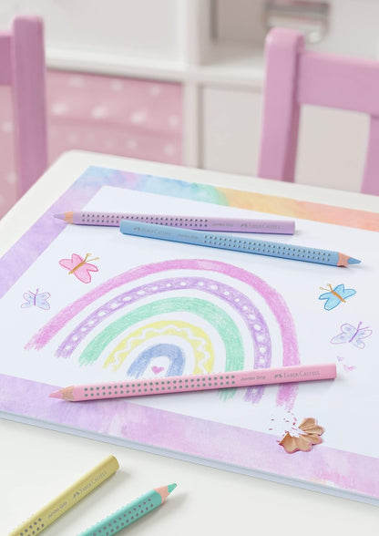 Faber-Castell Jumbo Grip Pastel Colour Pencil Set, Cardboard Wallet of 5
