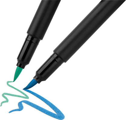Faber-Castell - 116451. Estuche Cartón 10 Rotuladores Black Edition Pincel. Colores surtidos