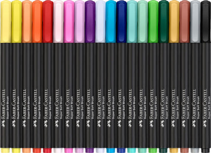 Faber-Castell Brush Pen Set - Black Edition, Cardboard Box of 20