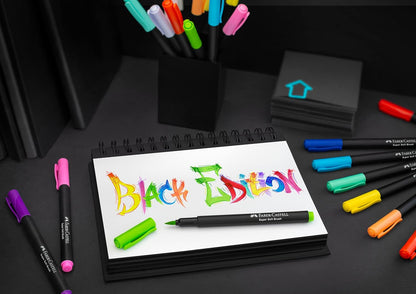 Faber-Castell Brush Pen Set - Black Edition, Cardboard Box of 20