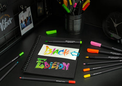 Faber-Castell Brush Pen Set - Black Edition, Cardboard Box of 20
